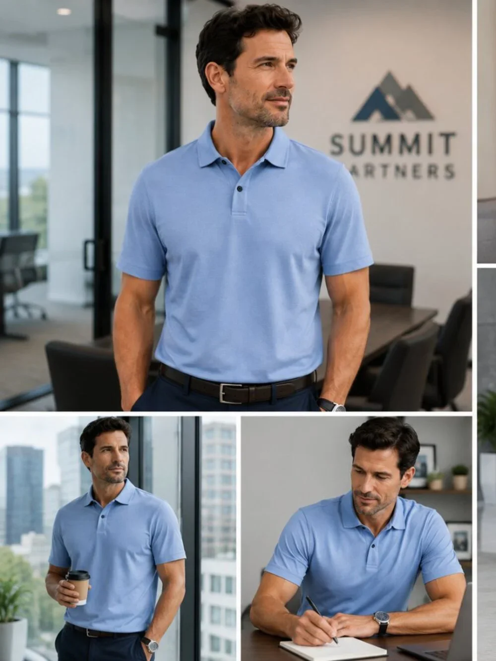Banana Republic Luxe Touch Polo Blue Solid Collared Short Sleeve Button Men's XL